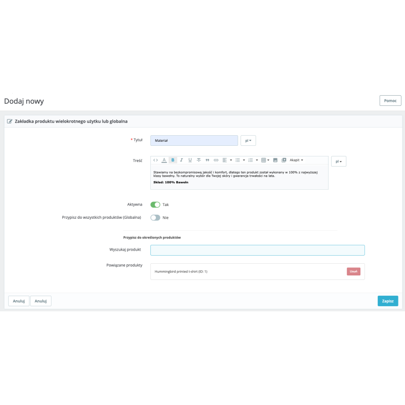 Flexi Tabs: Dodatkowe Taby i Zakładki dla PrestaShop