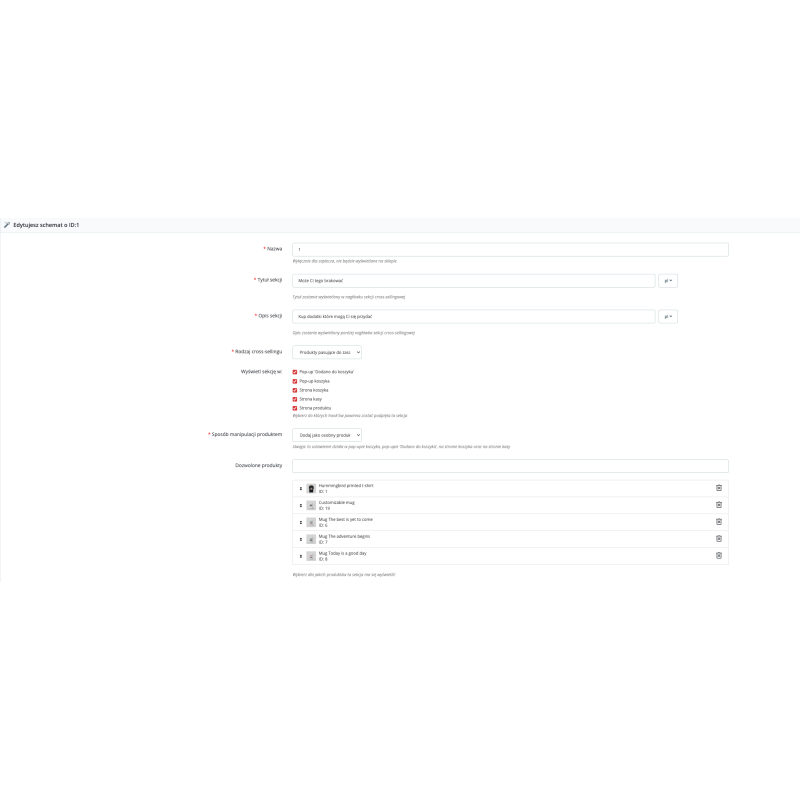 Cross-sell & Up-sell - zwiększ wartość i sprzedaż - moduł Prestashop