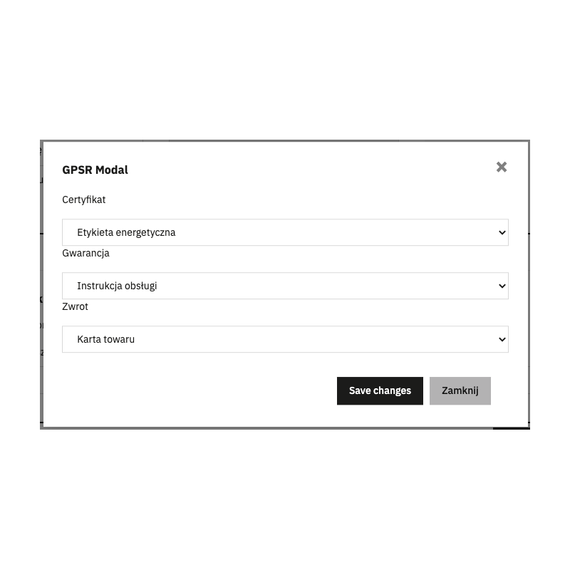 Dostosowanie  do wymogów GPSR - moduł PrestaShop