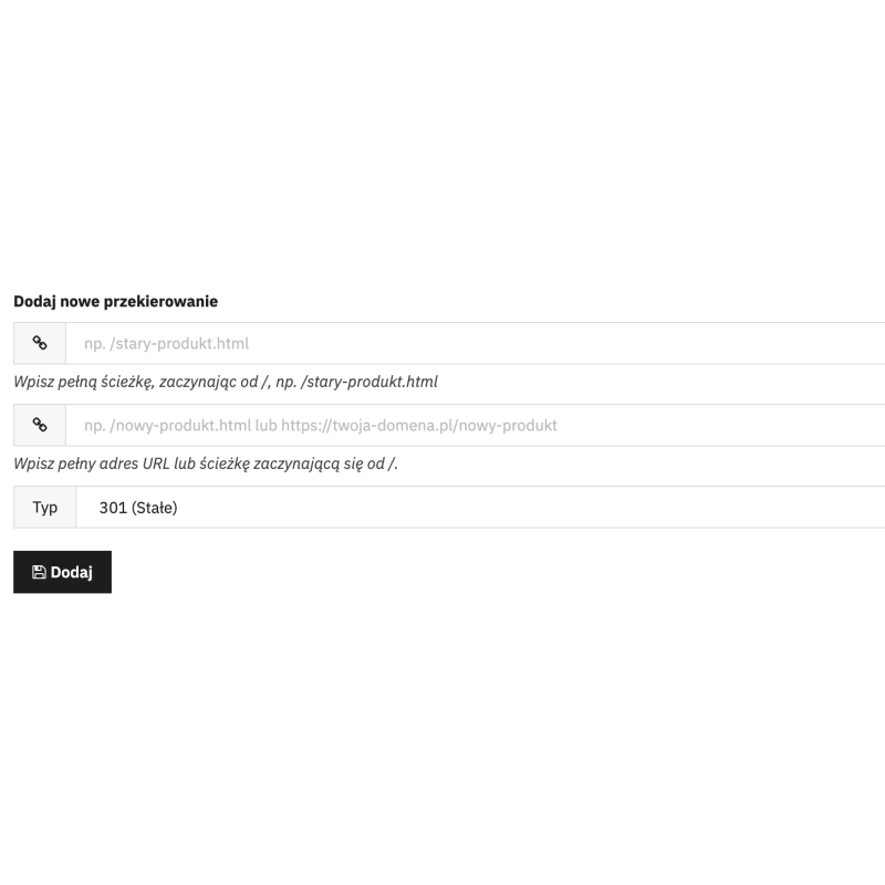 Menedżer przekierowań