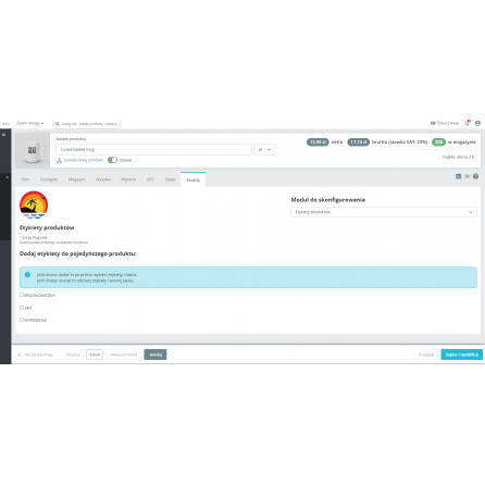 Etykiety na Produktach - Moduł dla PrestaShop